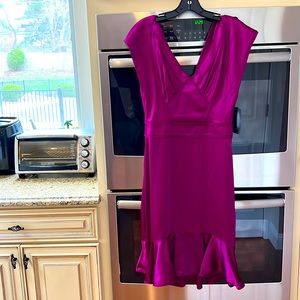 Magenta silk dress with beautiful detail